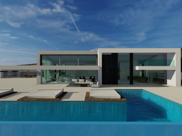 New luxurious 4-bedroom villa with a large pool & sea view in Agios Onoufrios