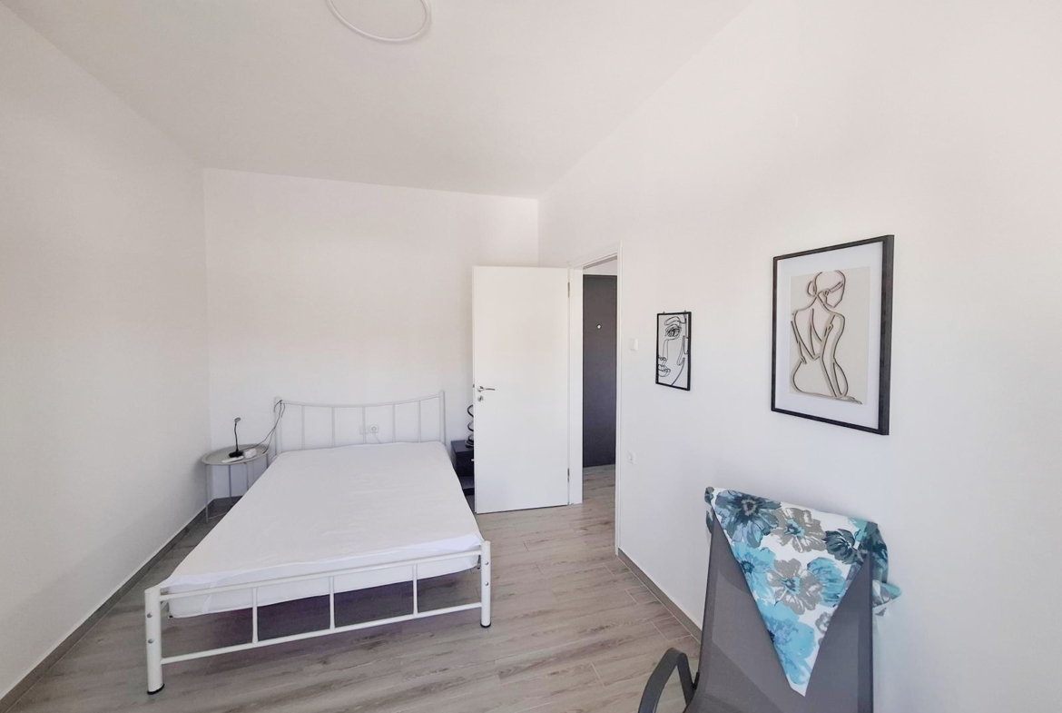 Beachfront one-bedroom apartment with White Mountains view in Almyrida