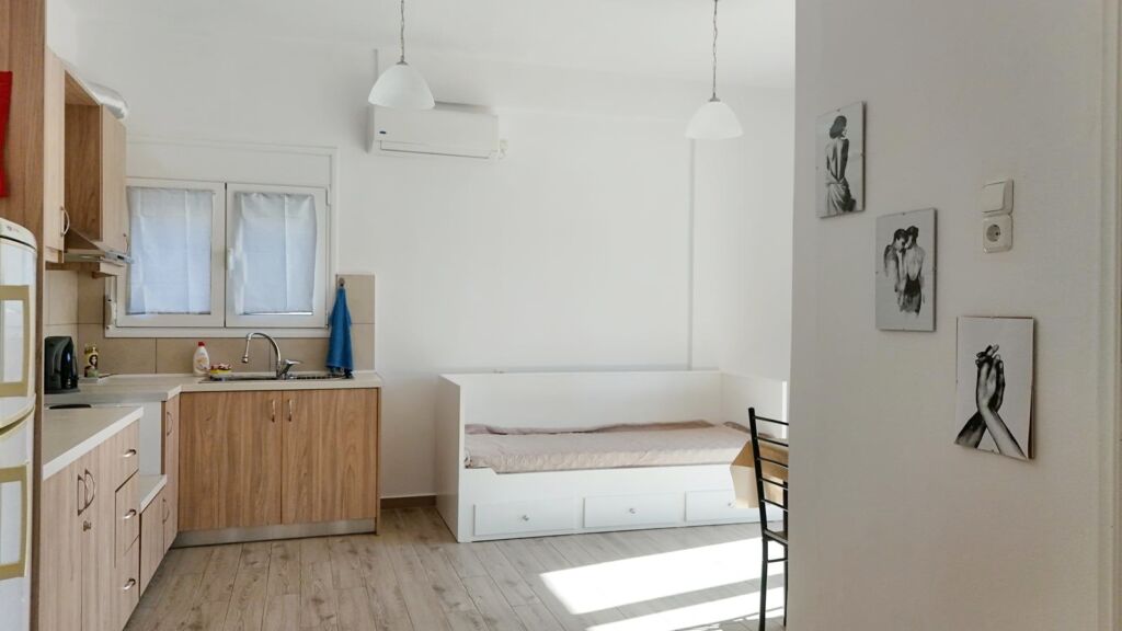 default Beachfront one-bedroom apartment with White Mountains view in Almyrida