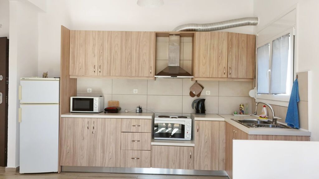 default Beachfront one-bedroom apartment with White Mountains view in Almyrida