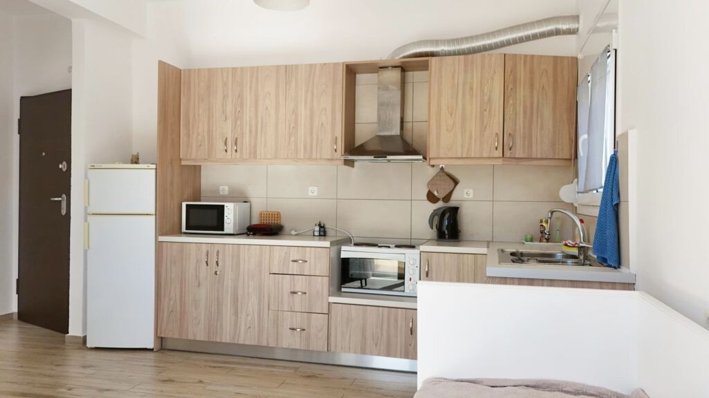 default Beachfront one-bedroom apartment with White Mountains view in Almyrida