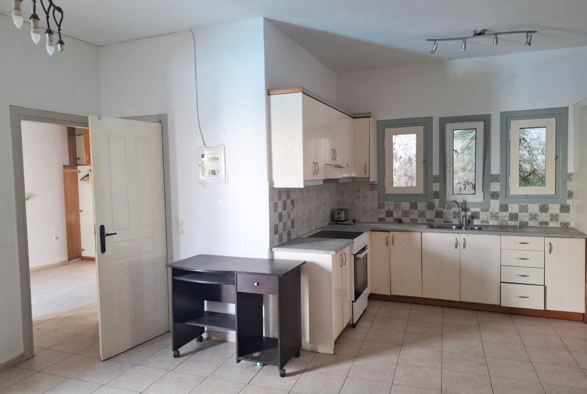 One-bedroom apartment with a shared pool & sea view within walking distance to the beach in Kalyves