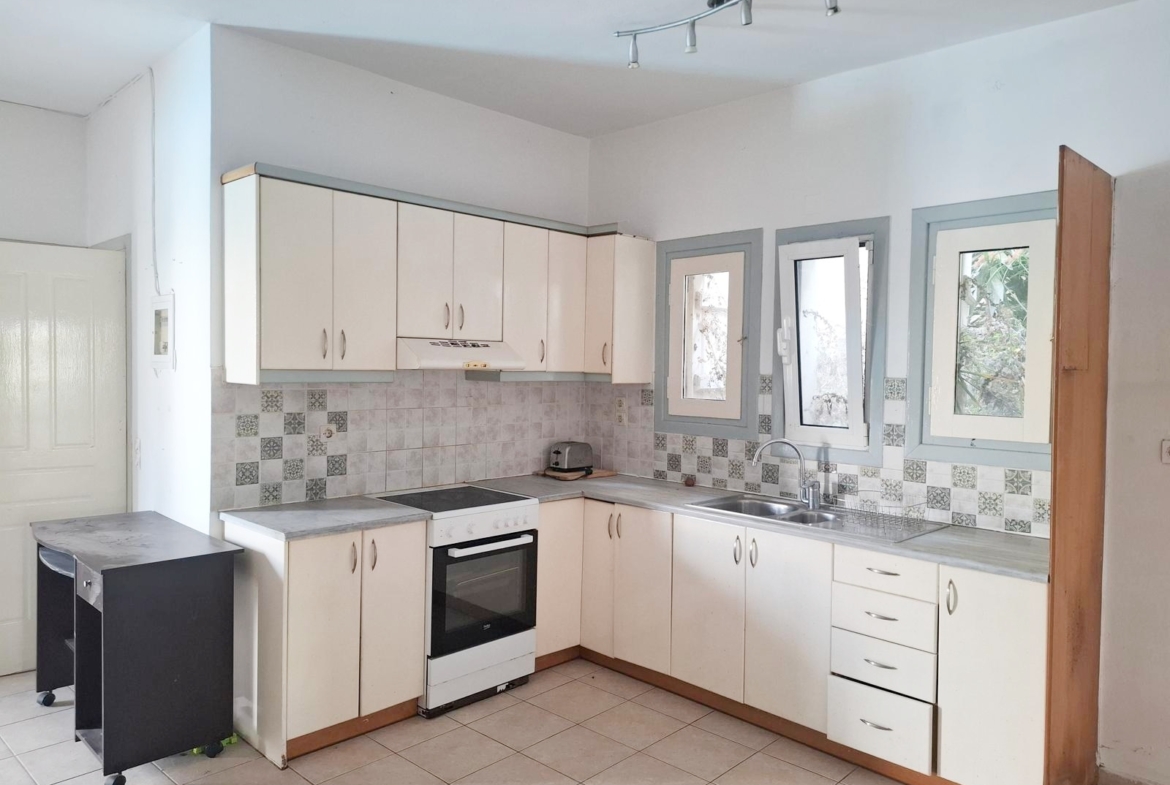 One-bedroom apartment with a shared pool & sea view within walking distance to the beach in Kalyves