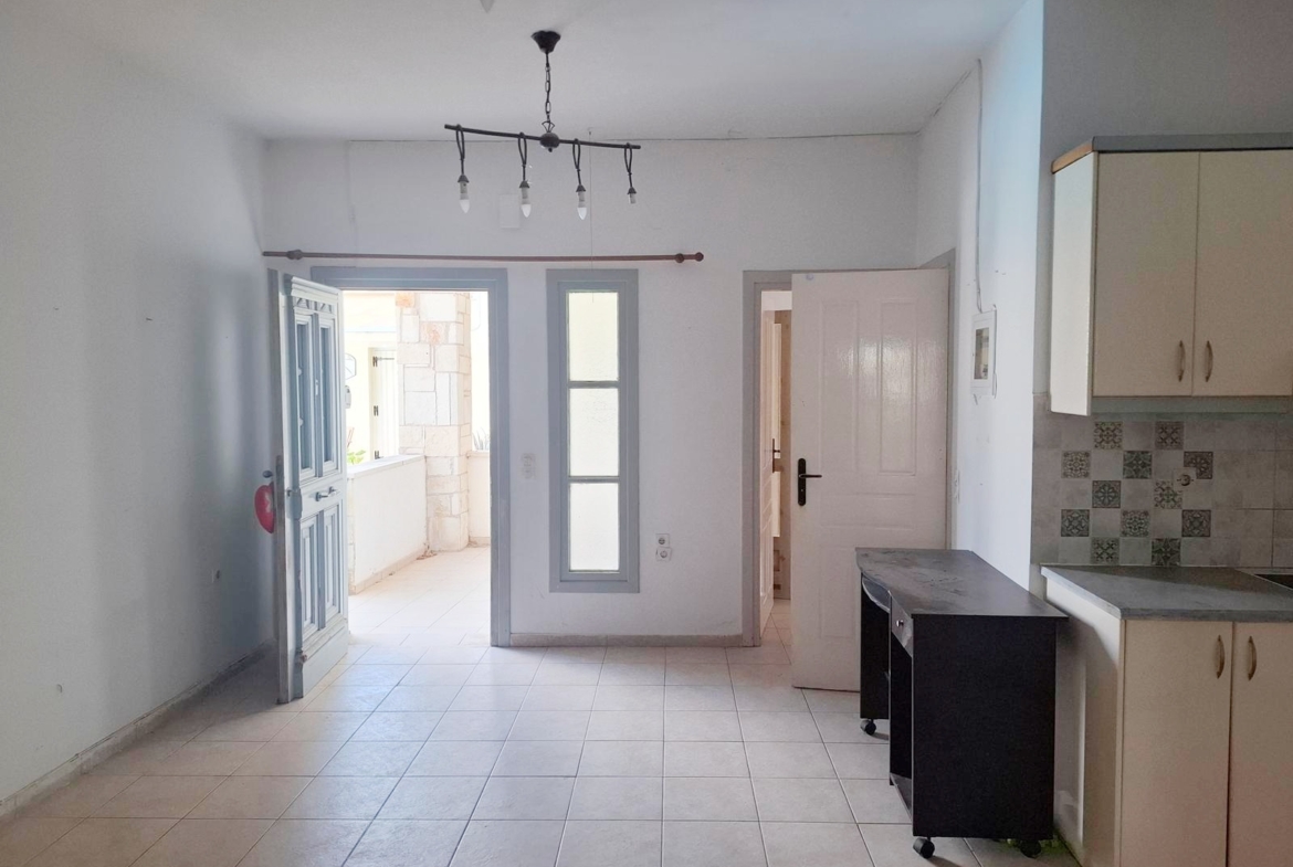 One-bedroom apartment with a shared pool & sea view within walking distance to the beach in Kalyves