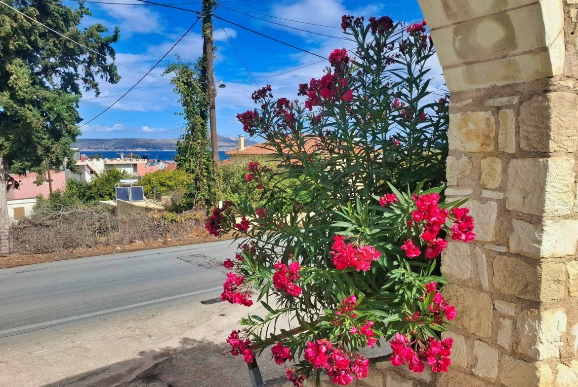 One-bedroom apartment with a shared pool & sea view within walking distance to the beach in Kalyves