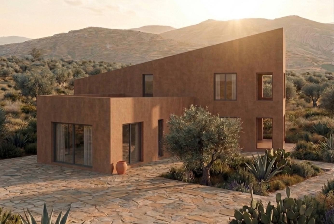 Newly built detached 2-bedroom house with White Mountains view in Gavalochori